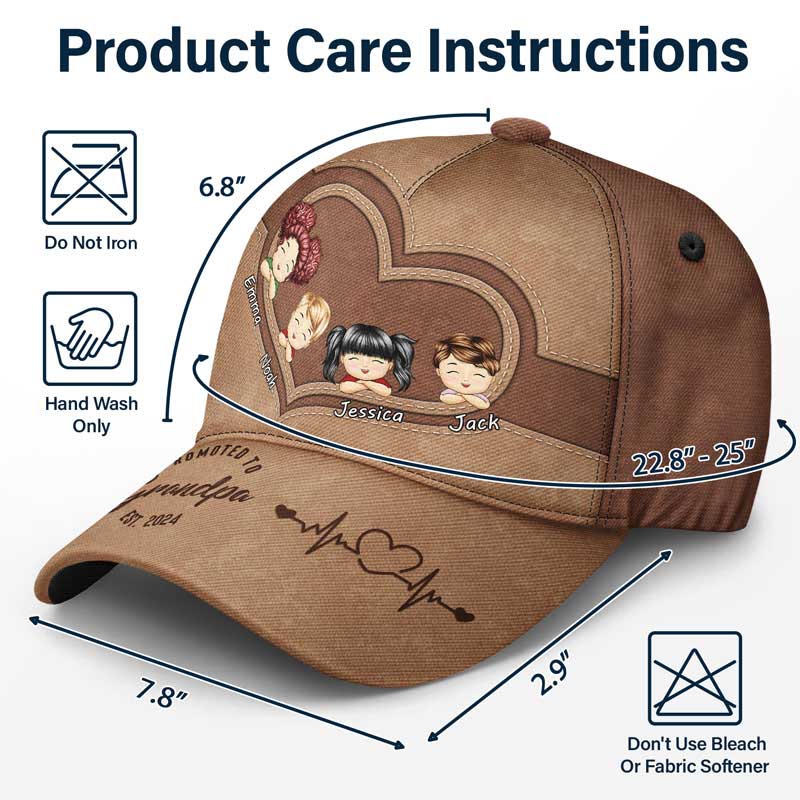 Promoted To Grandpa - Personalized Classic Cap - Image 6