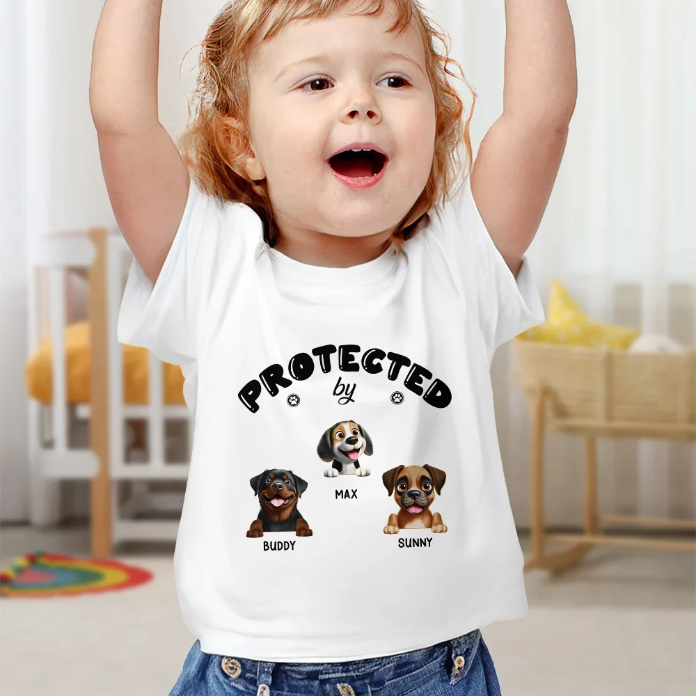 Protected By 3D Effect Dog - Personalized Baby Onesie - Image 6