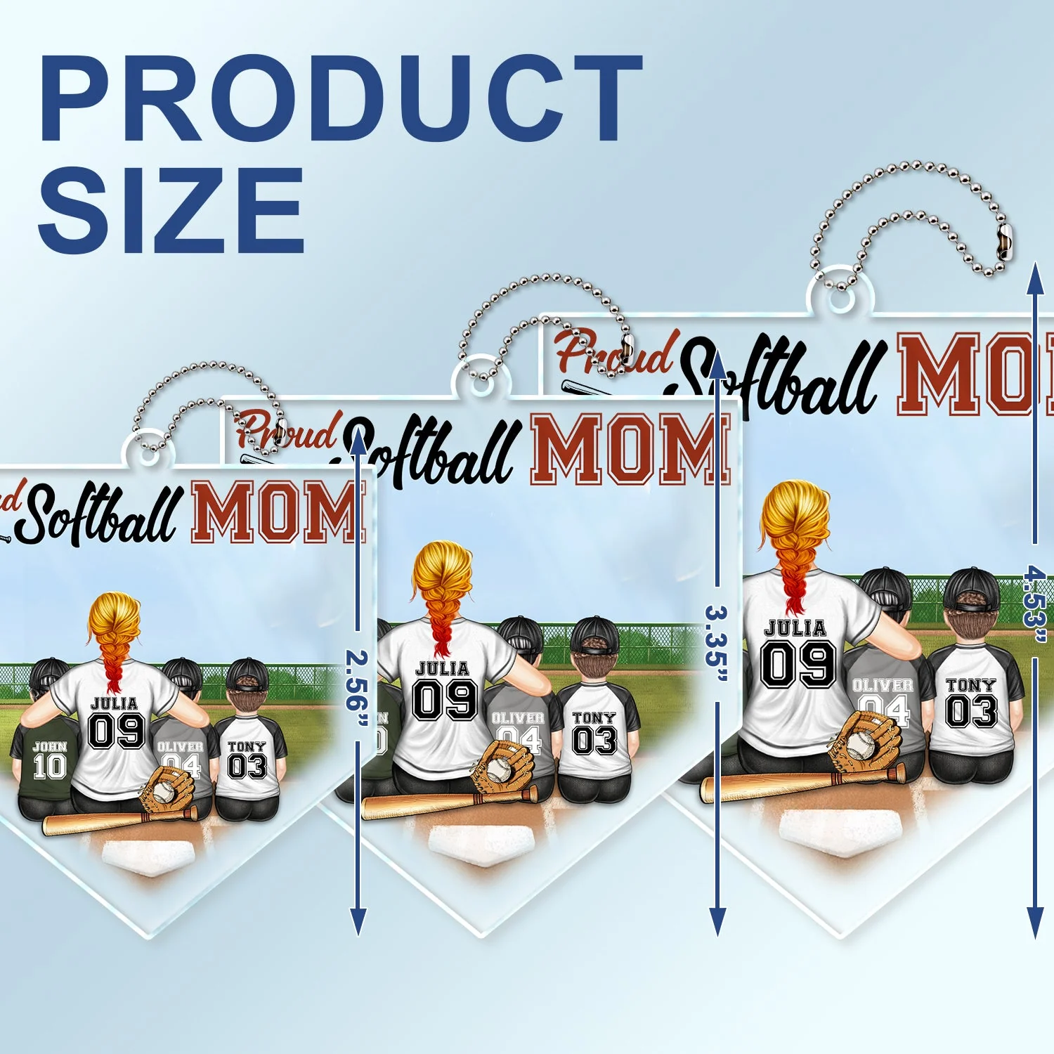 Proud Baseball Softball Mom - Birthday, Loving Gift For Sport Fan, Mom, Mother - Personalized Acrylic Car Hanger - Image 4