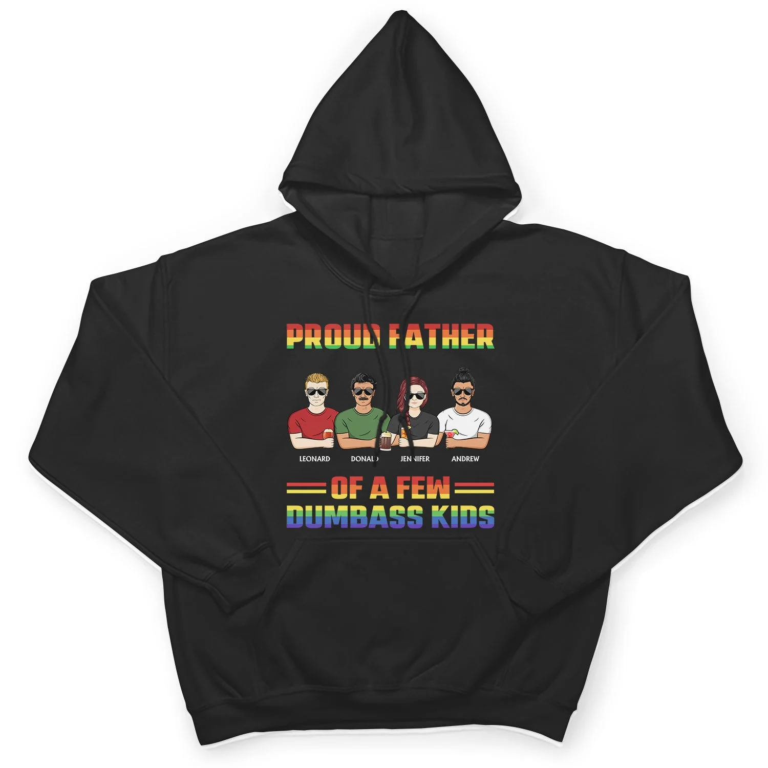 Proud Dad Of A Few - Funny Gift For Pride Dad, Father, Grandpa - Personalized T Shirt - Image 4