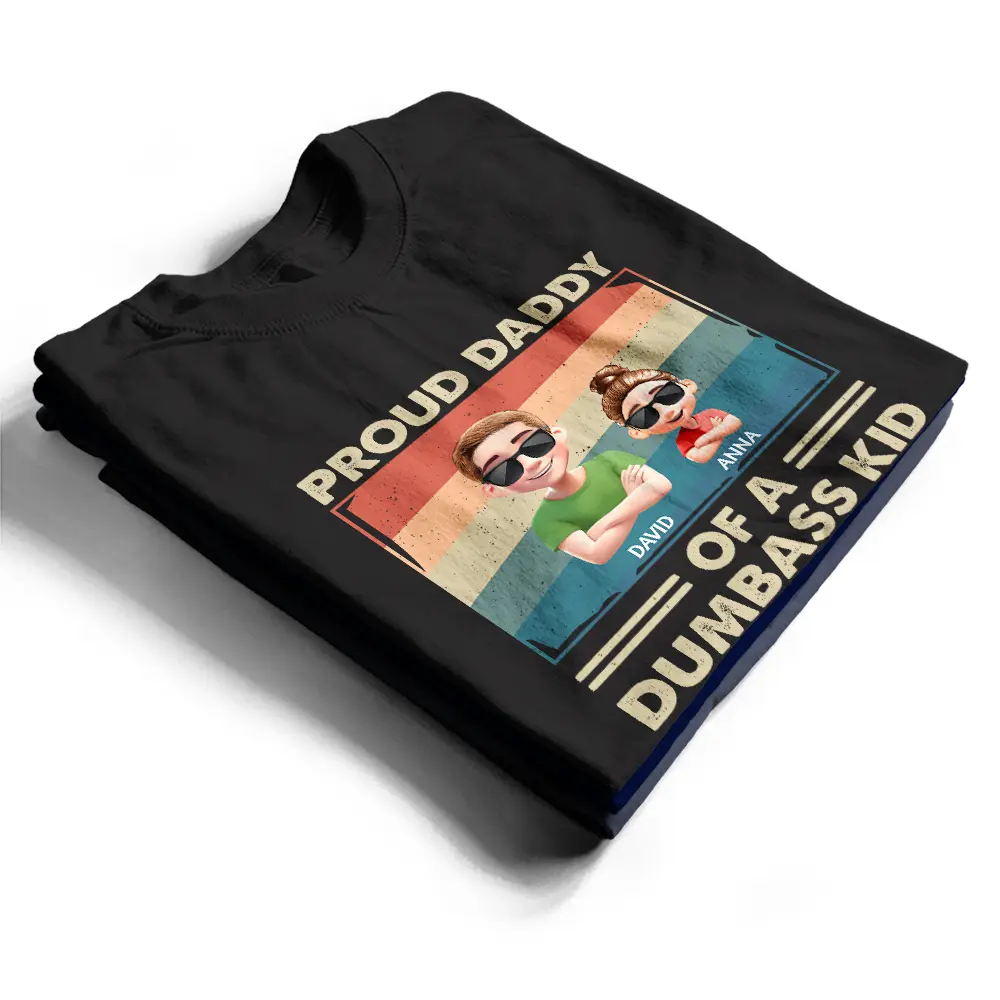 Proud Dad Of A Few Funny Kid - Personalized T Shirt - Image 2