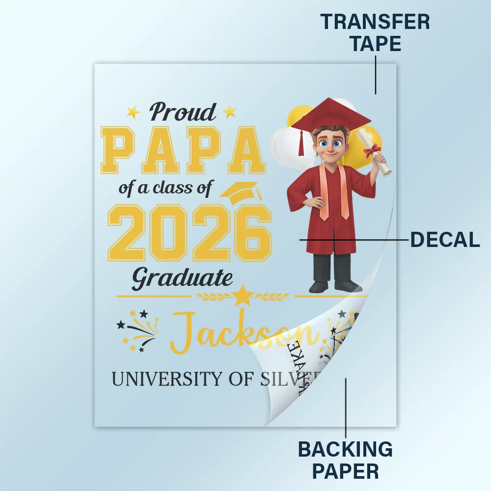 Proud Family Of A Graduate - Personalized Decor Decal - Image 4