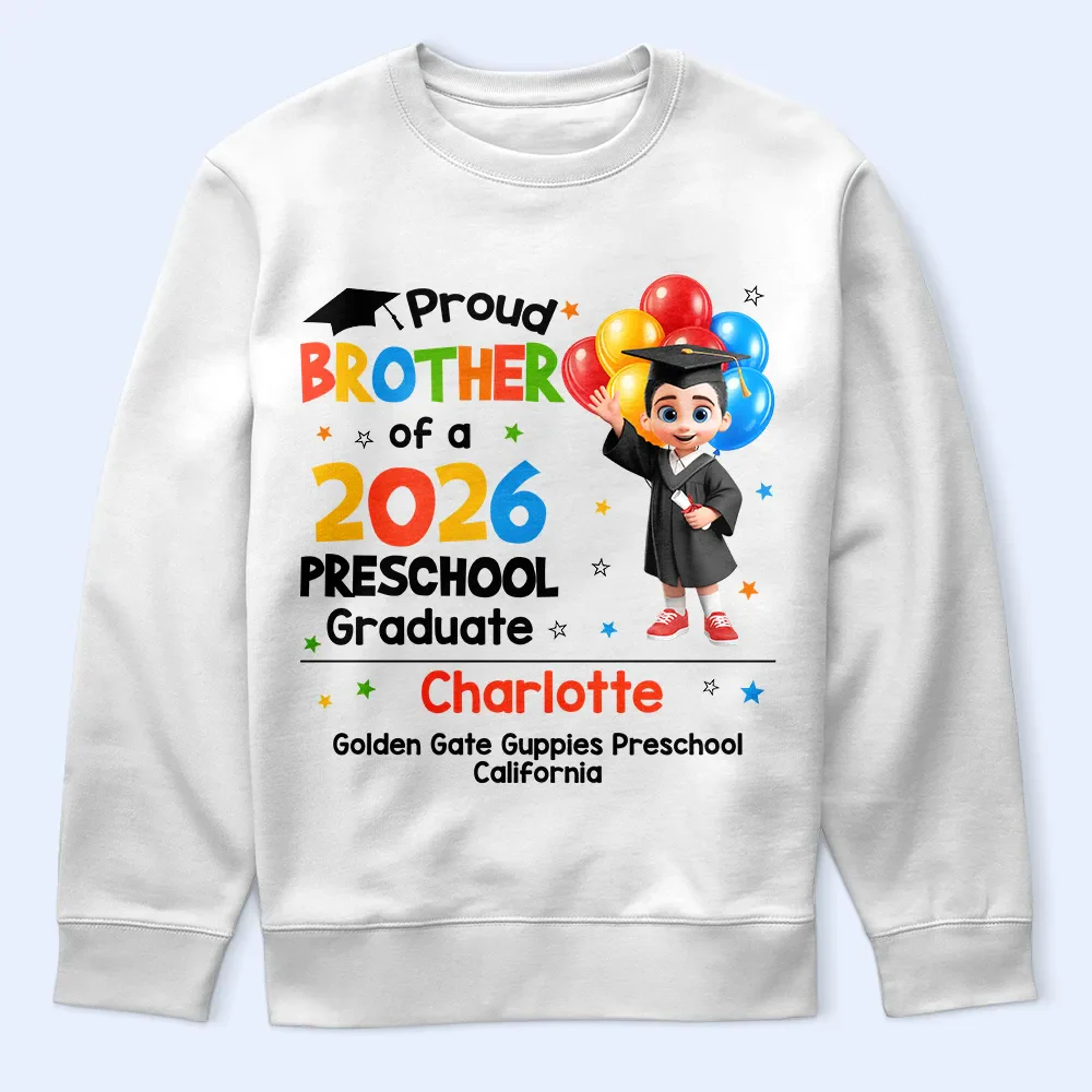 Proud Family Of A Preschool Graduate - Personalized T Shirt - Image 5