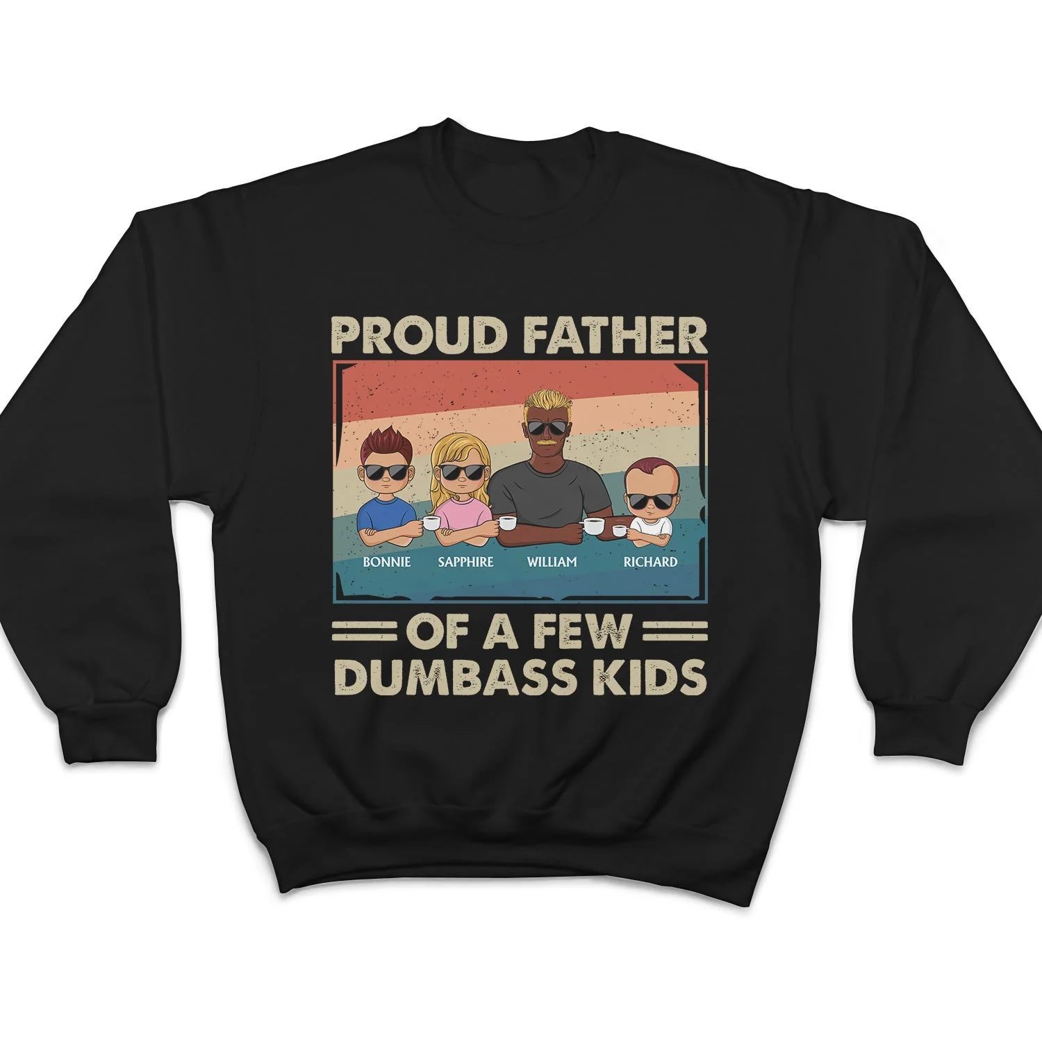 Proud Father Of A Few Kids - Funny Gift For Dad, Father, Grandpa - Personalized T Shirt - Image 5