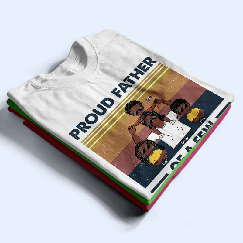 Proud Father Of A Few Kids - Gift For Father, Dad - Personalized Custom T Shirt - Image 2
