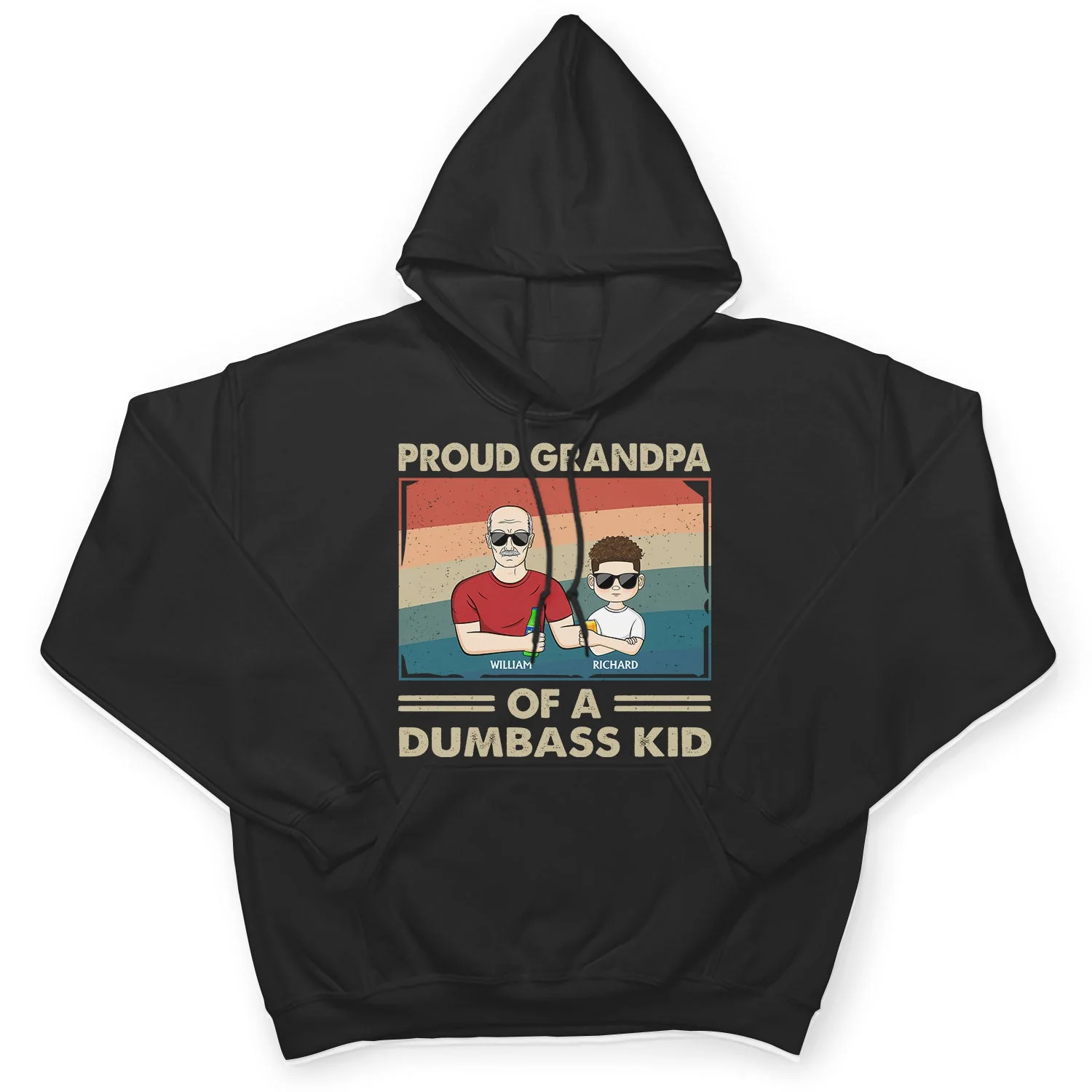 Proud Grandpa Of A Few Kids - Funny Gift For Grandfather, Grandpa, Grandparents - Personalized T Shirt - Image 4