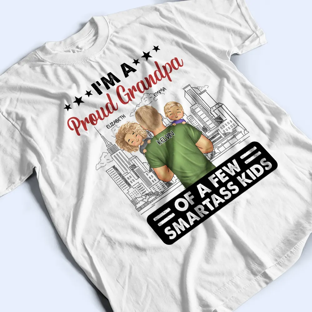 Proud Grandpa Of A Few - Personalized T Shirt - Image 3