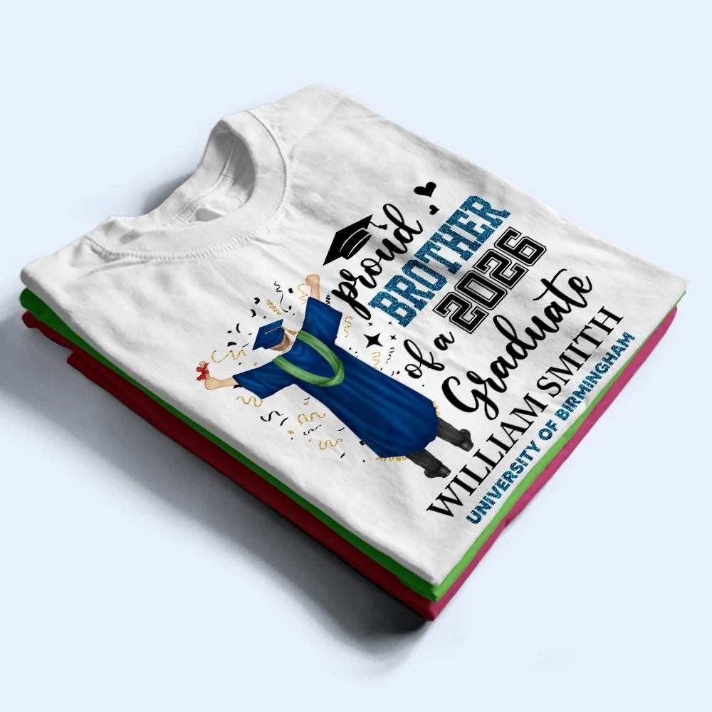 Proud Mom Dad Of A Class Graduate University College - Personalised T Shirt - Image 5