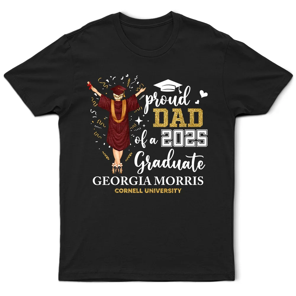 Proud Mom Dad Of A Class Graduate University College - Personalized T Shirt - Image 2