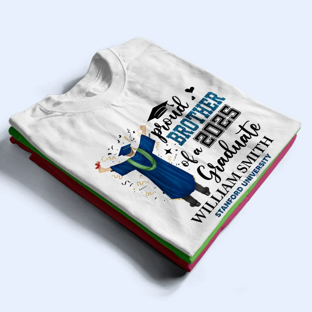 Proud Mom Dad Of A Class Graduate University College - Personalized T Shirt - Image 5