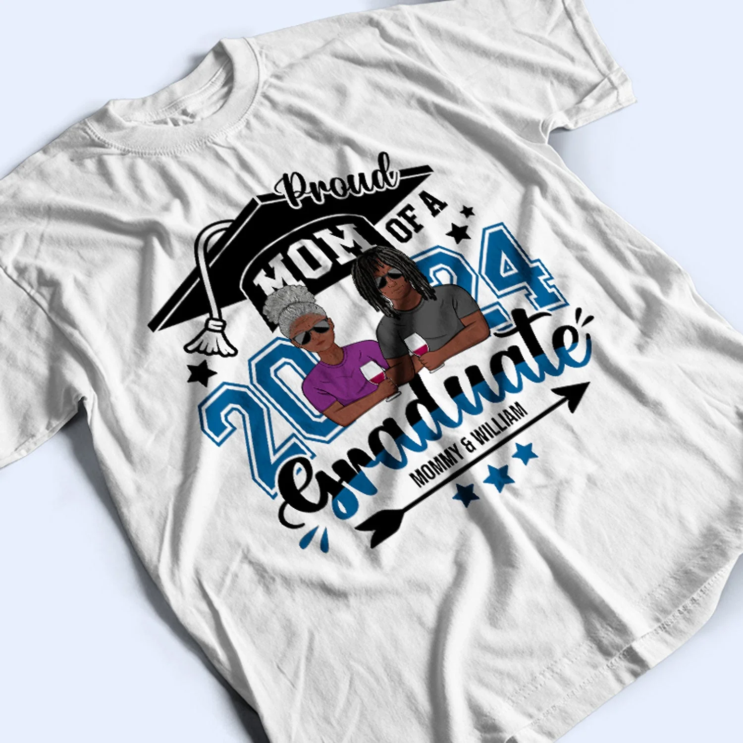 Proud Mom Of A Graduate - Gift For Mother - Personalized T Shirt - Image 3