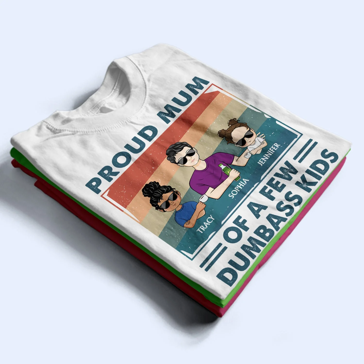 Proud Mother Of A Few Adult & Kid - Funny Gift For Mom, Mother, Grandma - Personalized T Shirt - Image 2