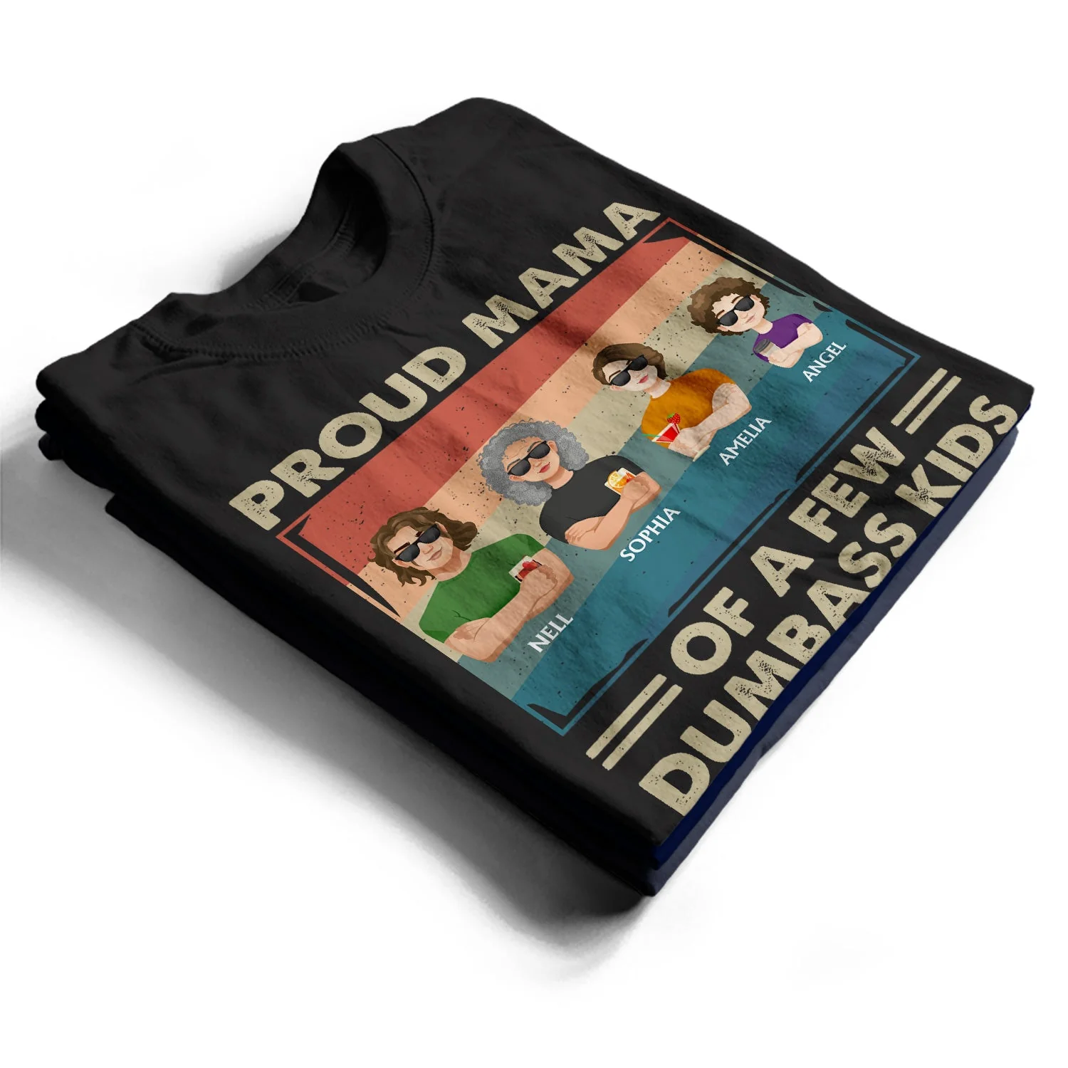 Proud Mother Of A Few Kid & Adult Flat Art - Funny Gift For Mom, Mother, Grandma - Personalized T Shirt - Image 2