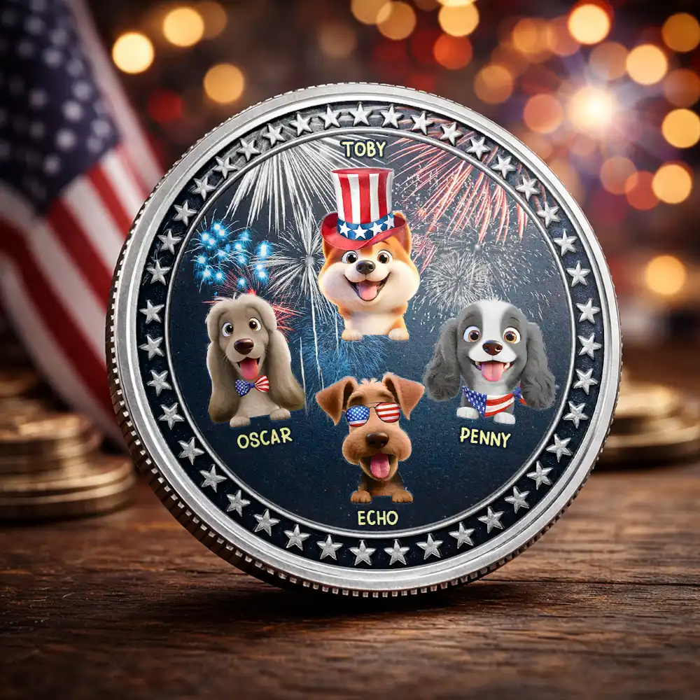 Proudly Pawtriotic 250 Years Of Freedom Dog Cat - Personalized Commemorative Keepsake Coin - Image 6