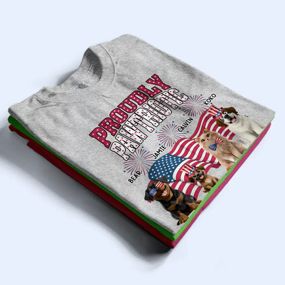 Proudly Pawtriotic 250 Years Of Freedom Dog Cat - Personalized T Shirt - Image 2