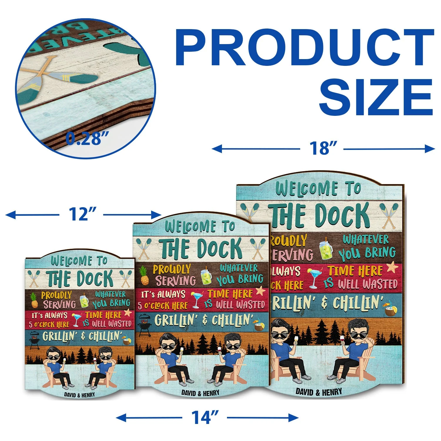 Proudly Serving Time Here Is Well Wasted - Lake House, Pool House Decor - Personalized Custom Shaped Wood Sign - Image 5