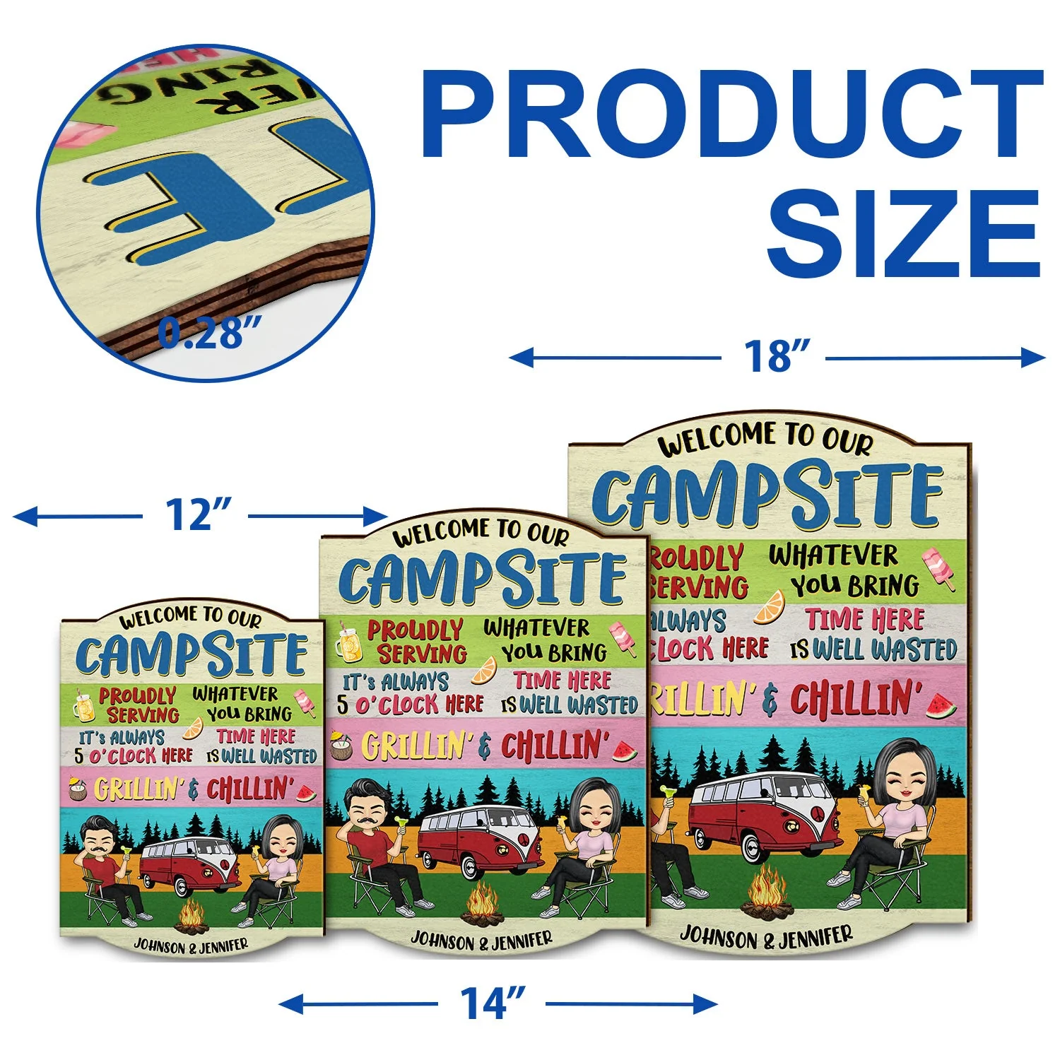 Proudly Serving Whatever You Bring - Gift For Camping Lover - Personalized Custom Shaped Wood Sign - Image 5