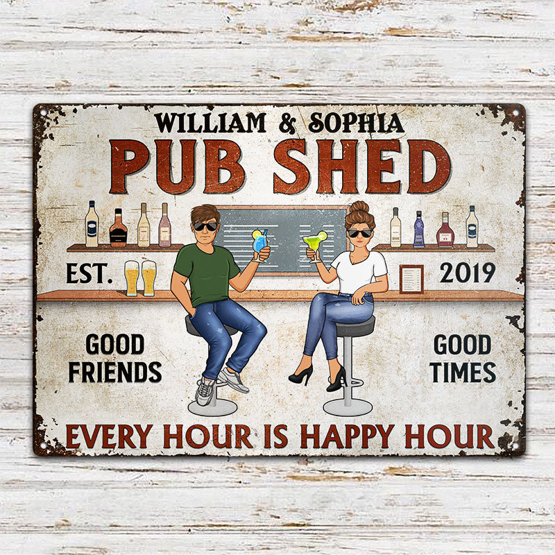 Proudly Serving Whatever You Bring Vintage Husband Wife - Couple Gift - Personalized Custom Classic Metal Signs - Image 2