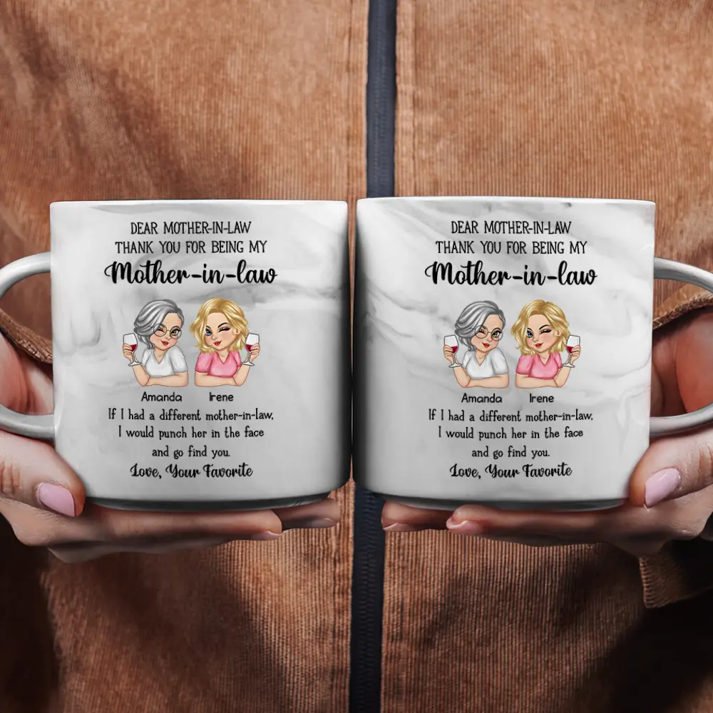 Punch Her In The Face - Personalized Marble Mug - Image 2