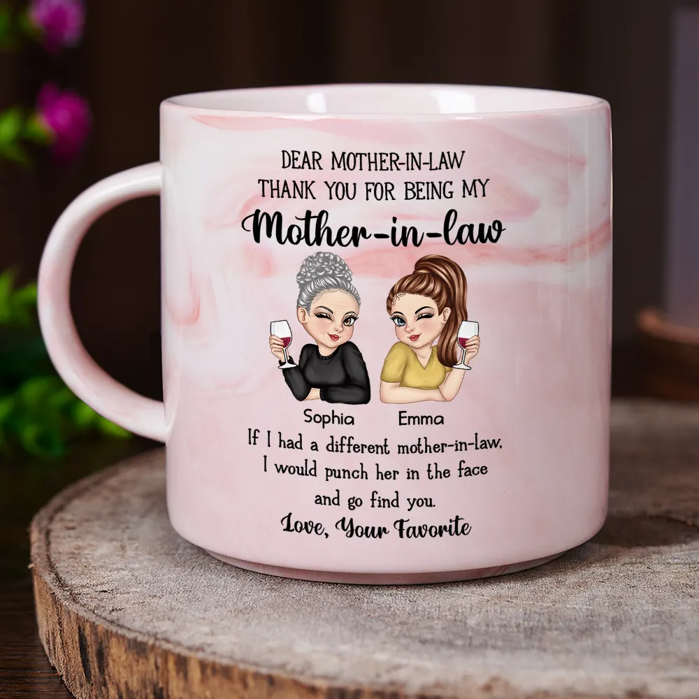 Punch Her In The Face - Personalized Marble Mug - Image 3
