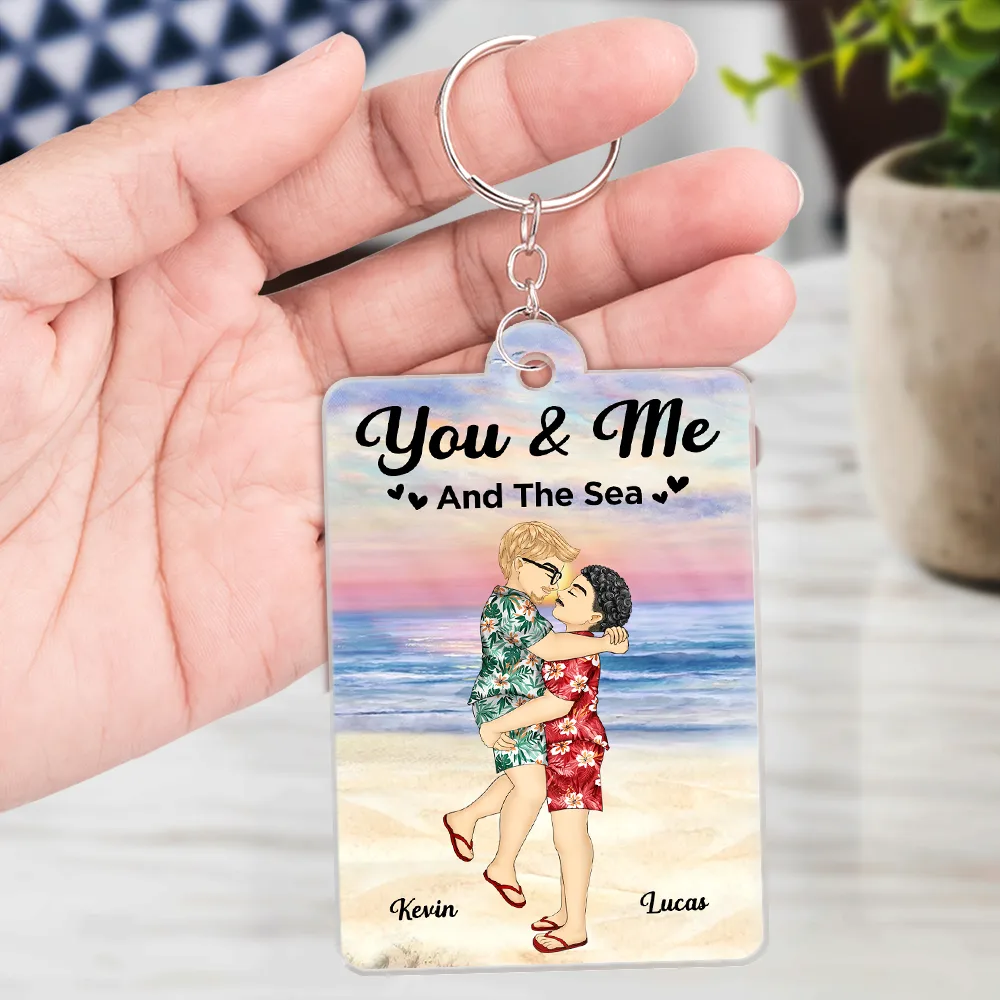 Qr Code Couple Summer You & Me And The Sea - Personalized Acrylic Keychain - Image 5