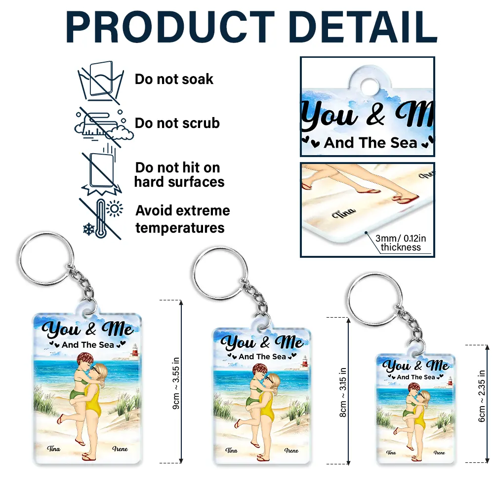 Qr Code Couple Summer You & Me And The Sea - Personalized Acrylic Keychain - Image 6
