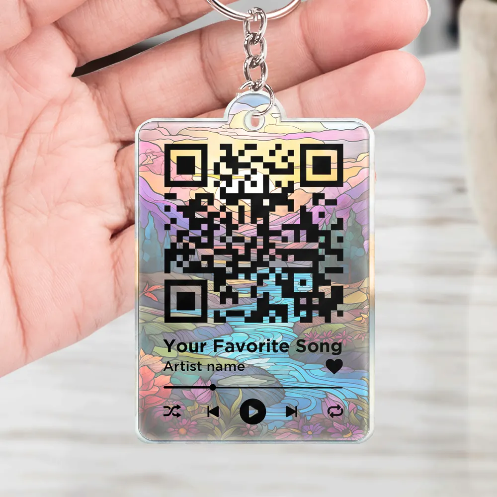 QR Code Mother Daughters Forever Linked Together - Personalized Acrylic Keychain - Image 5