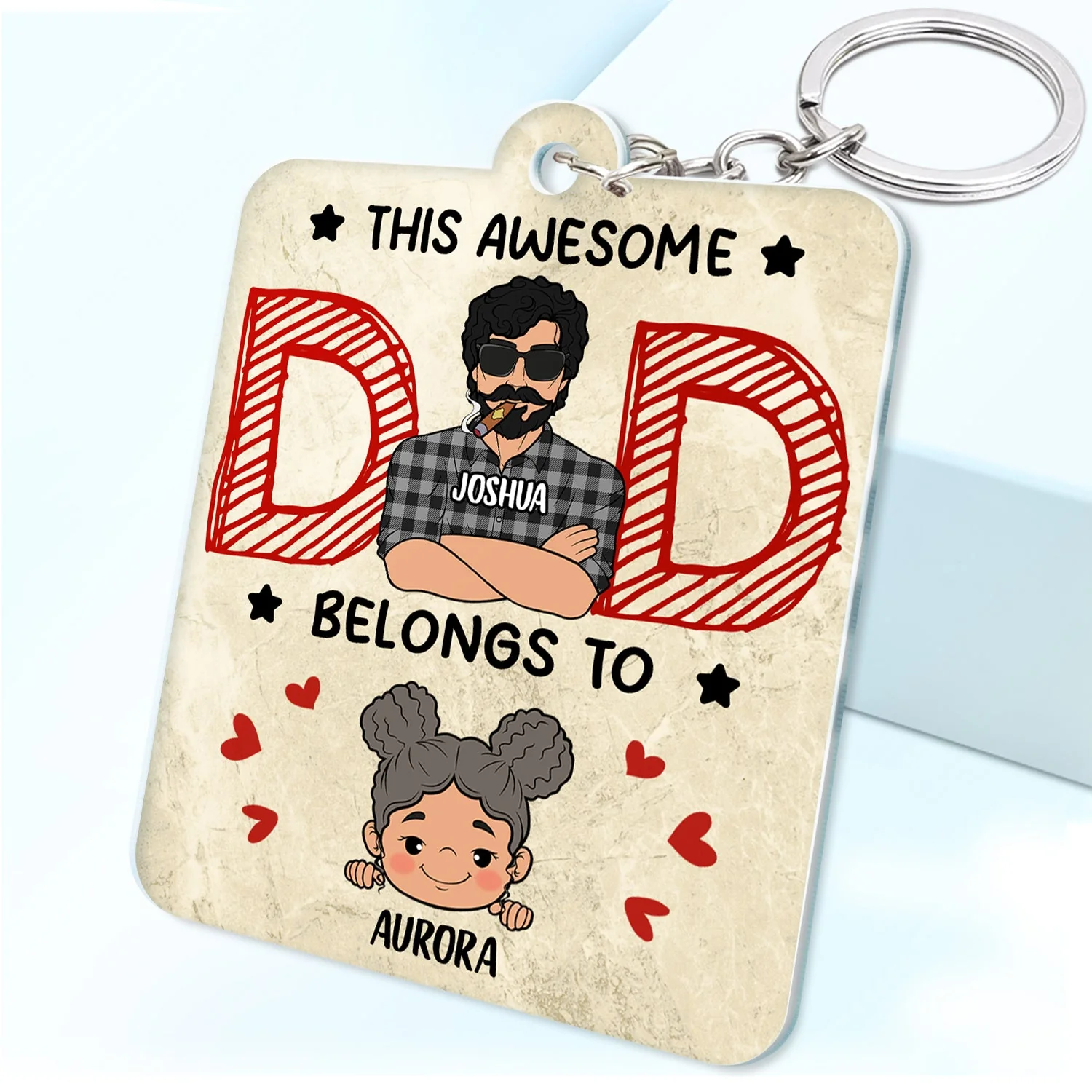 Qr Code This Awesome Dad Belongs To - Personalized Acrylic Keychain - Image 3