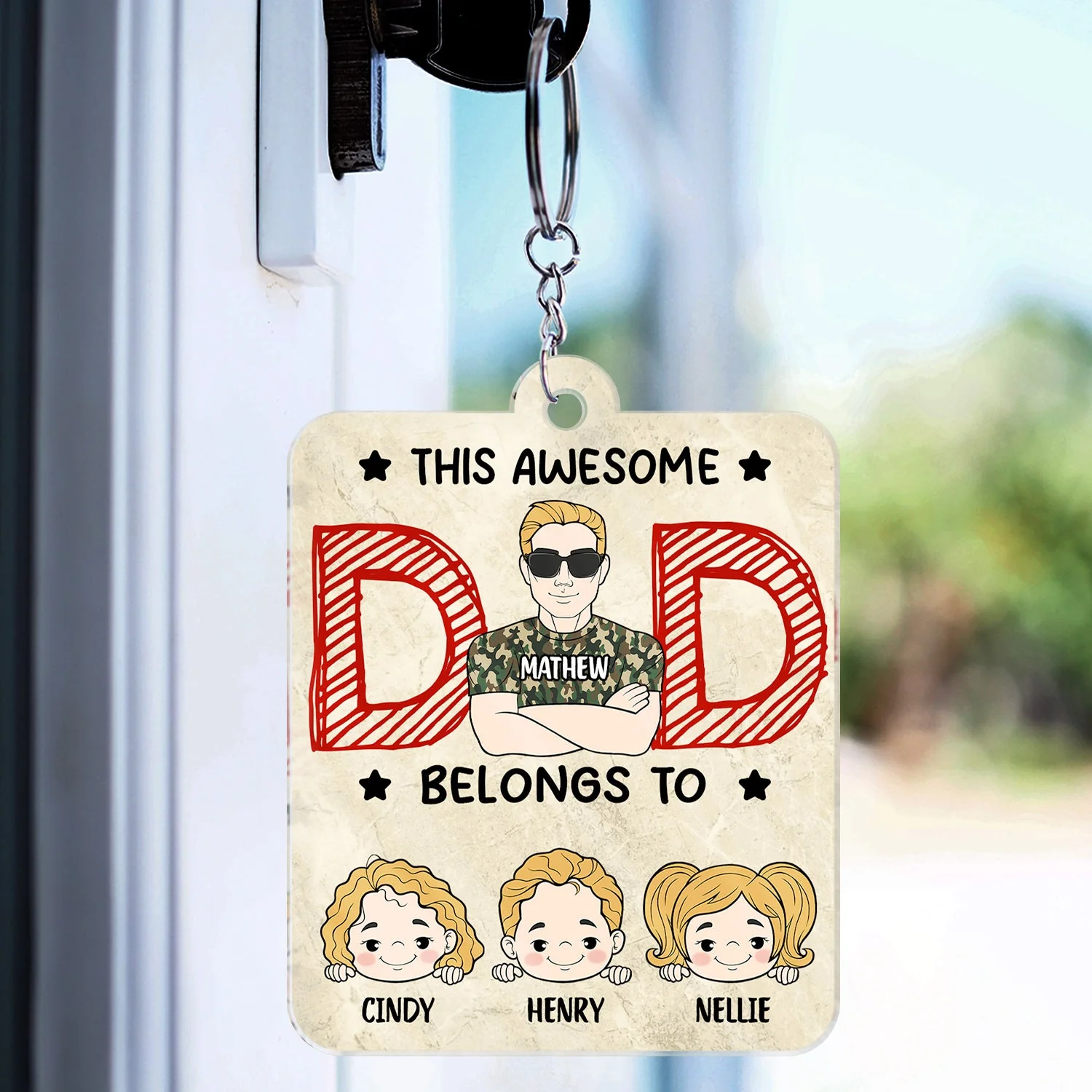 Qr Code This Awesome Dad Belongs To - Personalized Acrylic Keychain - Image 4