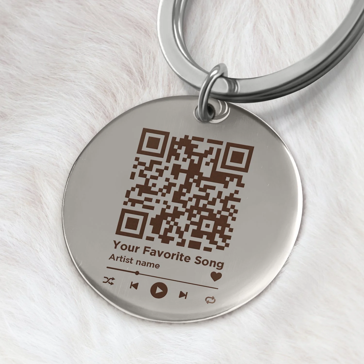 QR Code Your Favorite Song - Gift For Yourself, Gift For Family - Personalized Keyring - Image 3