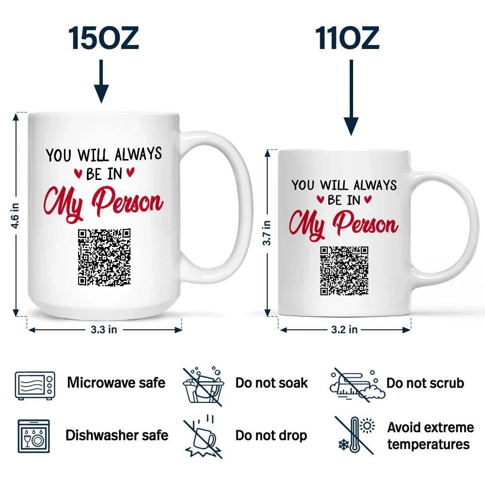 QR Voice Upload Code Miles Apart But Besties At Heart - Personalized Mug - Image 5