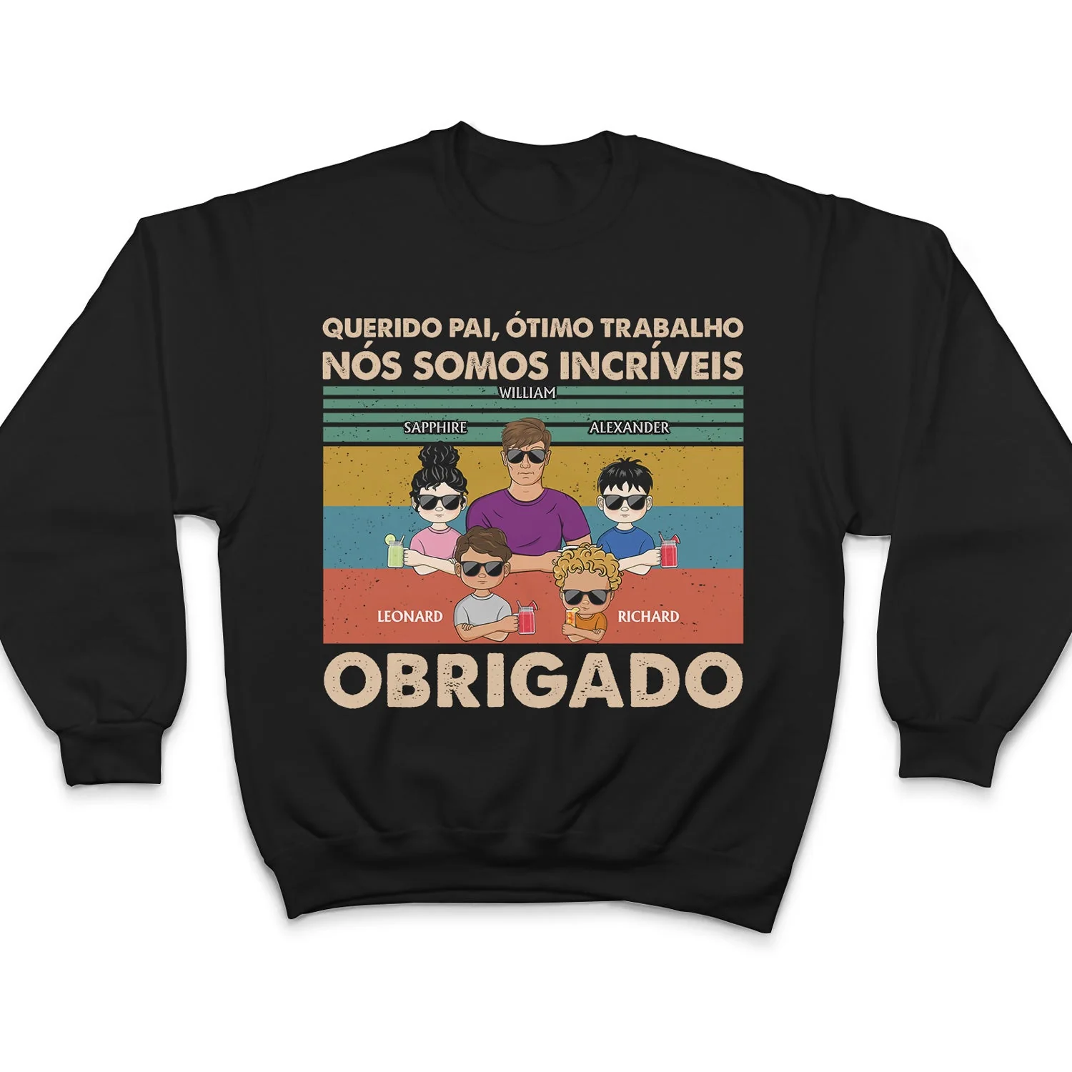 Querido Pai Ótimo Trabalho Nós Somos Incríveis Obrigado Jovem - T Shirt Personalizado - Image 5