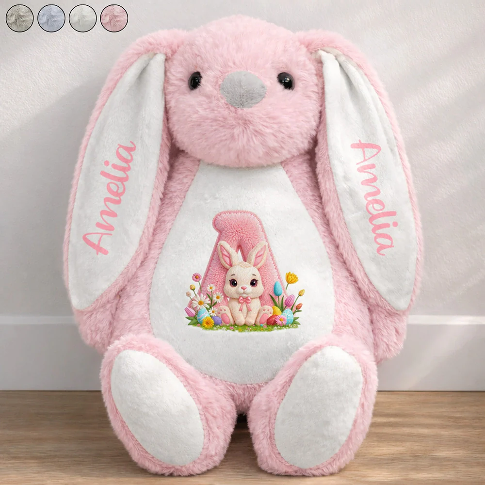Rabbit Alphabet Letters Faux Chenille - Personalized Soft Toy Bunny