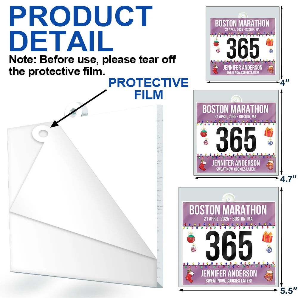 Race Bib For Runner - Personalized Custom Shaped Acrylic Ornament - Image 6