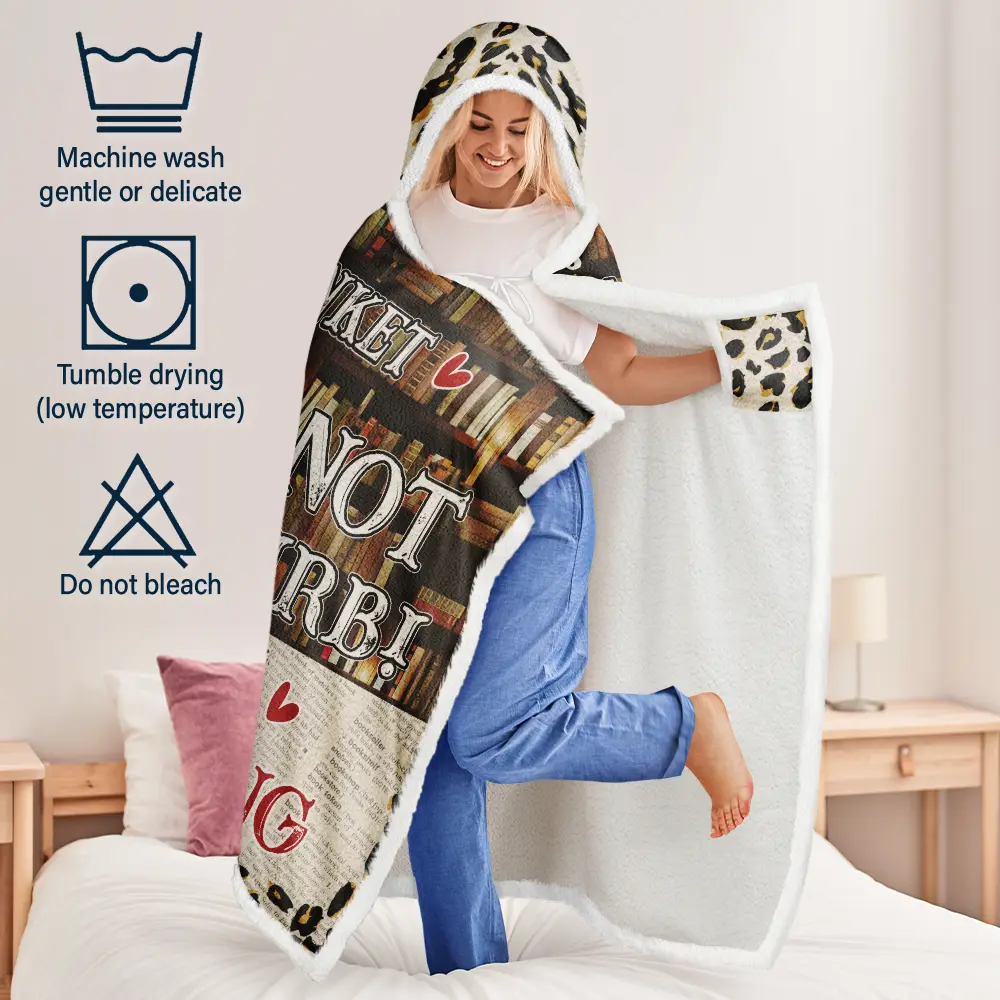 Reading Blanket Just A Girl Who Loves Books - Personalized Wearable Hooded Blanket - Image 5