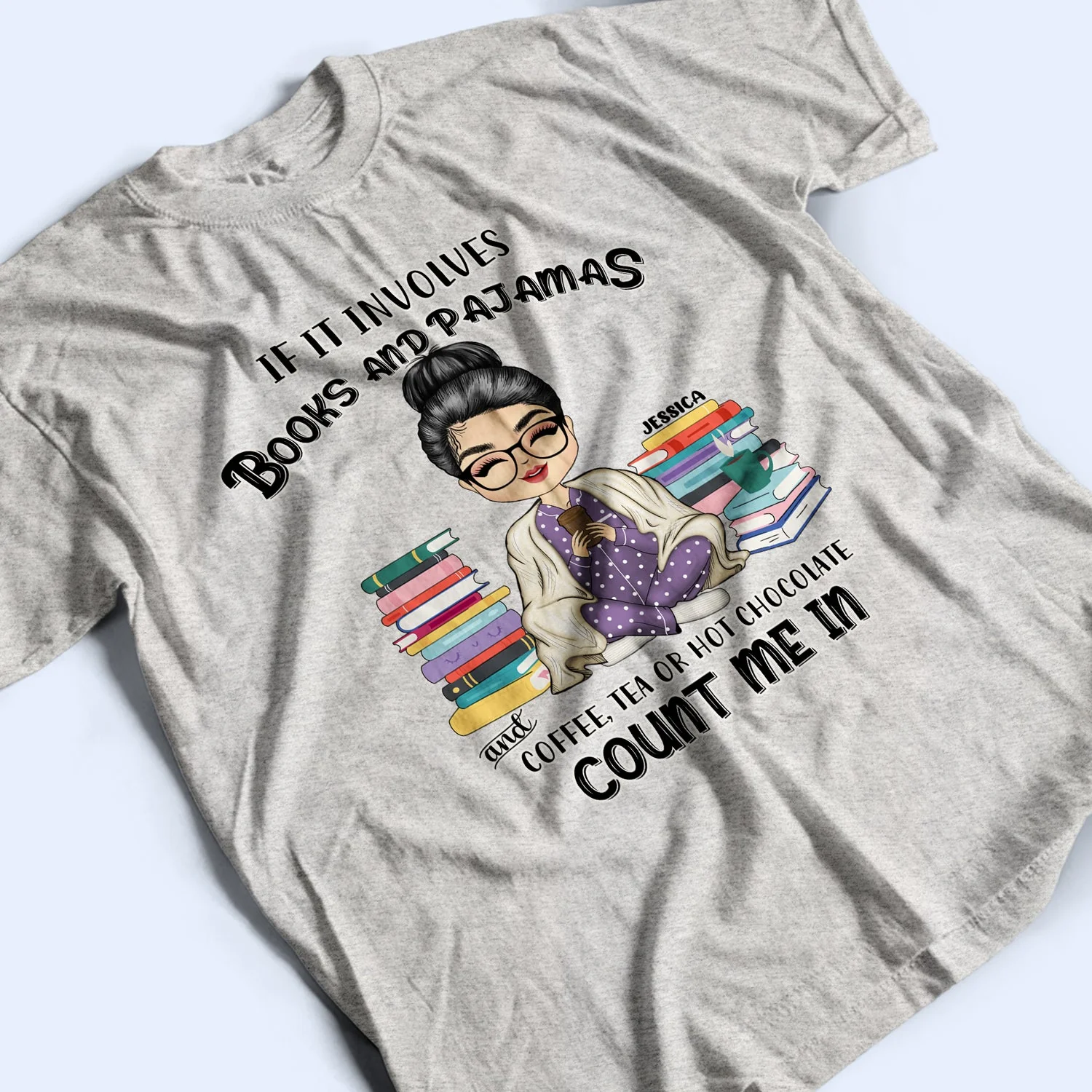 Reading Books And Pajamas - Personalized Custom Hoodie - Image 4