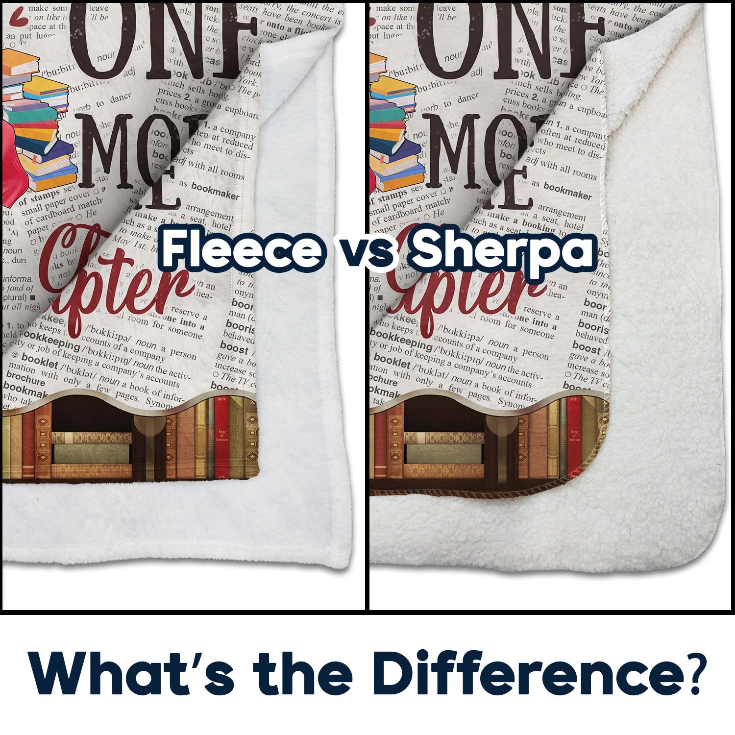 Reading Cartoon Just One More Chapter - Gift For Book Lovers - Personalized Fleece Blanket - Image 4