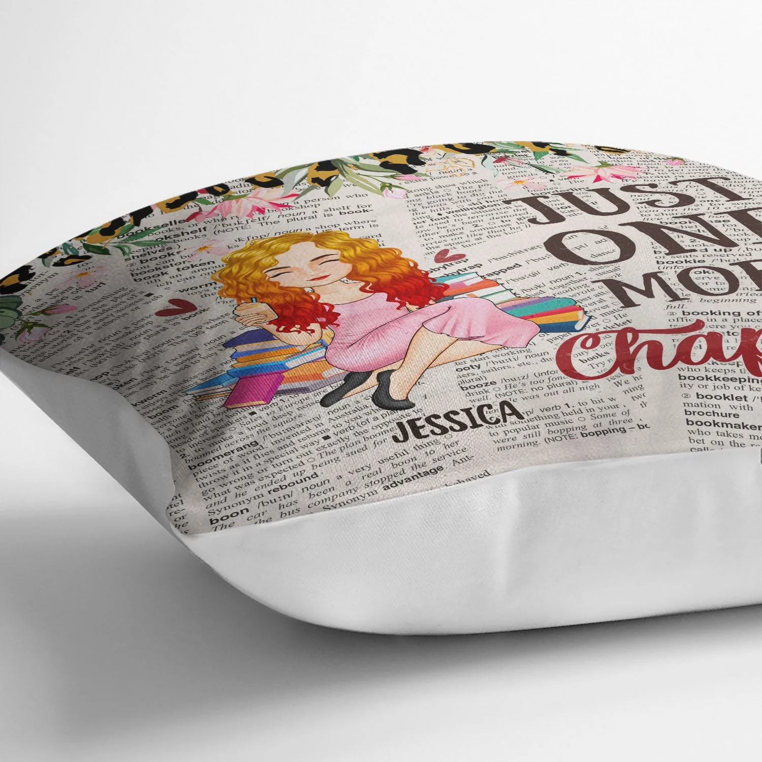 Reading Cartoon Just One More Chapter - Gift For Book Lovers - Personalized Pillow - Image 3