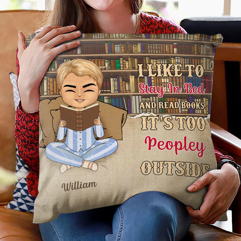 Reading Chibi Boy Just A Boy - Personalized Custom Pillow - Image 2