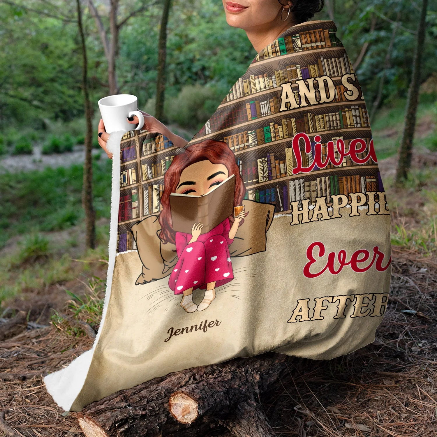 Reading Chibi Just A Girl Who Loves Books - Personalized Custom Fleece Blanket - Image 5