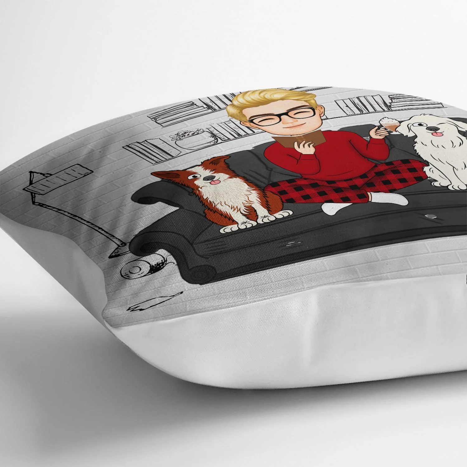 Reading Easily Distracted By Books & Pets - Gift For Book Lovers, Pet Lovers - Personalized Pillow - Image 3