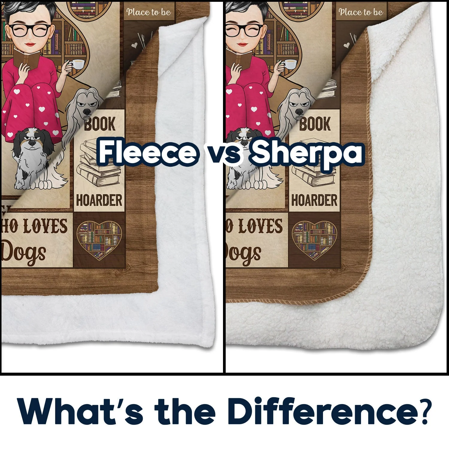 Reading Easily Distracted By Dogs Cats - Gift For Reading Lovers, Pet Lovers - Personalized Fleece Blanket - Image 4