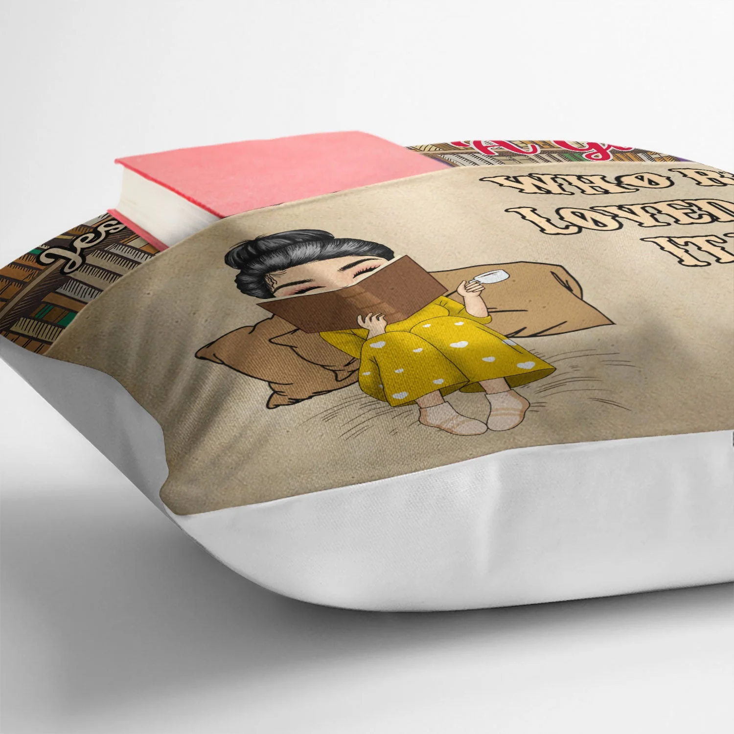 Reading Just A Girl Boy Who Loves Books - Gift For Book Lovers - Personalized Pocket Pillow - Image 4