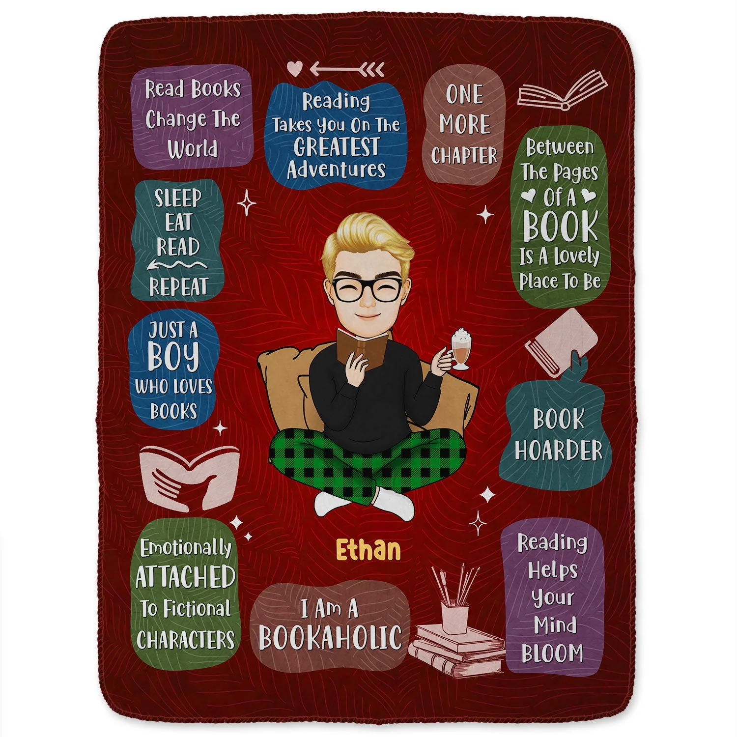 Reading Just A Girl Who Loves Book Floral - Gift For Book Lovers - Personalized Fleece Blanket - Image 2
