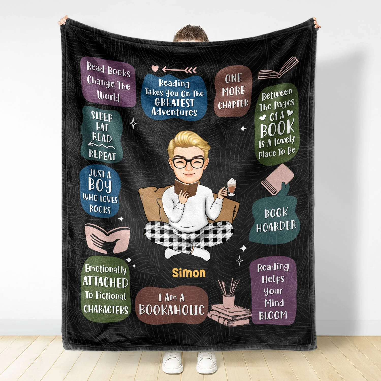 Reading Just A Girl Who Loves Book Floral - Gift For Book Lovers - Personalized Fleece Blanket - Image 3