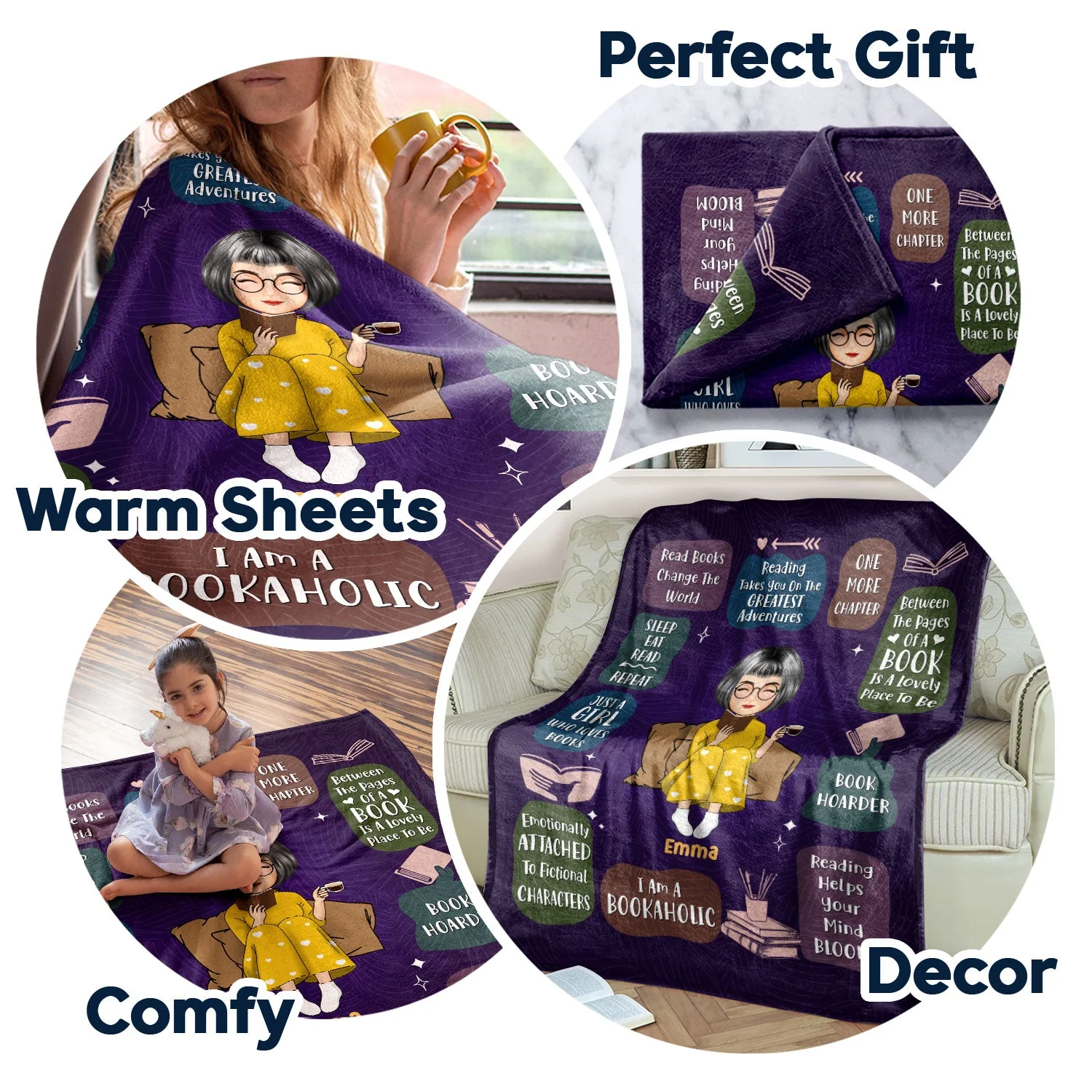 Reading Just A Girl Who Loves Book Floral - Gift For Book Lovers - Personalized Fleece Blanket - Image 7