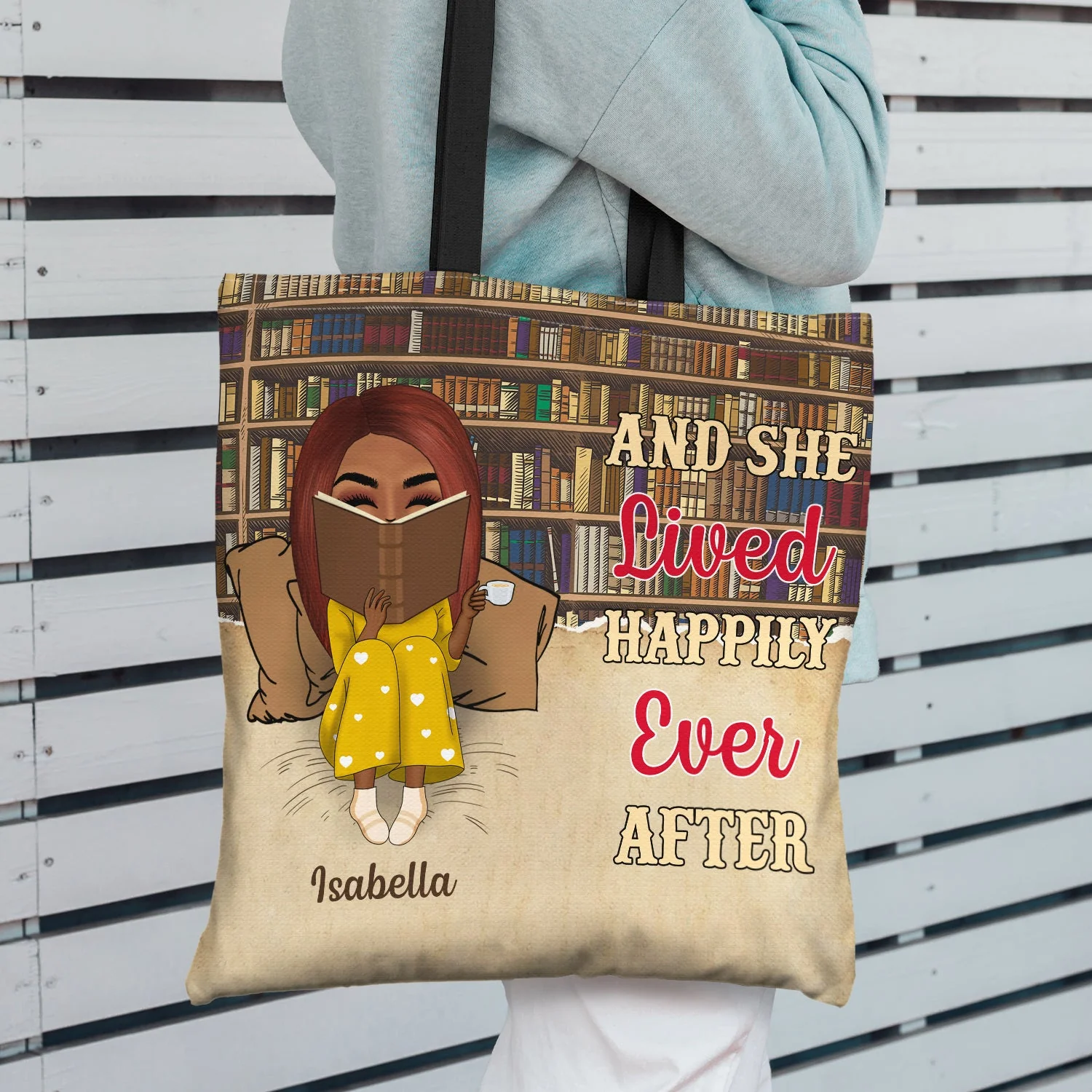 Reading Just A Girl Who Loves Book - Gift For Book Lovers - Personalized Custom Zippered Canvas Bag - Image 3