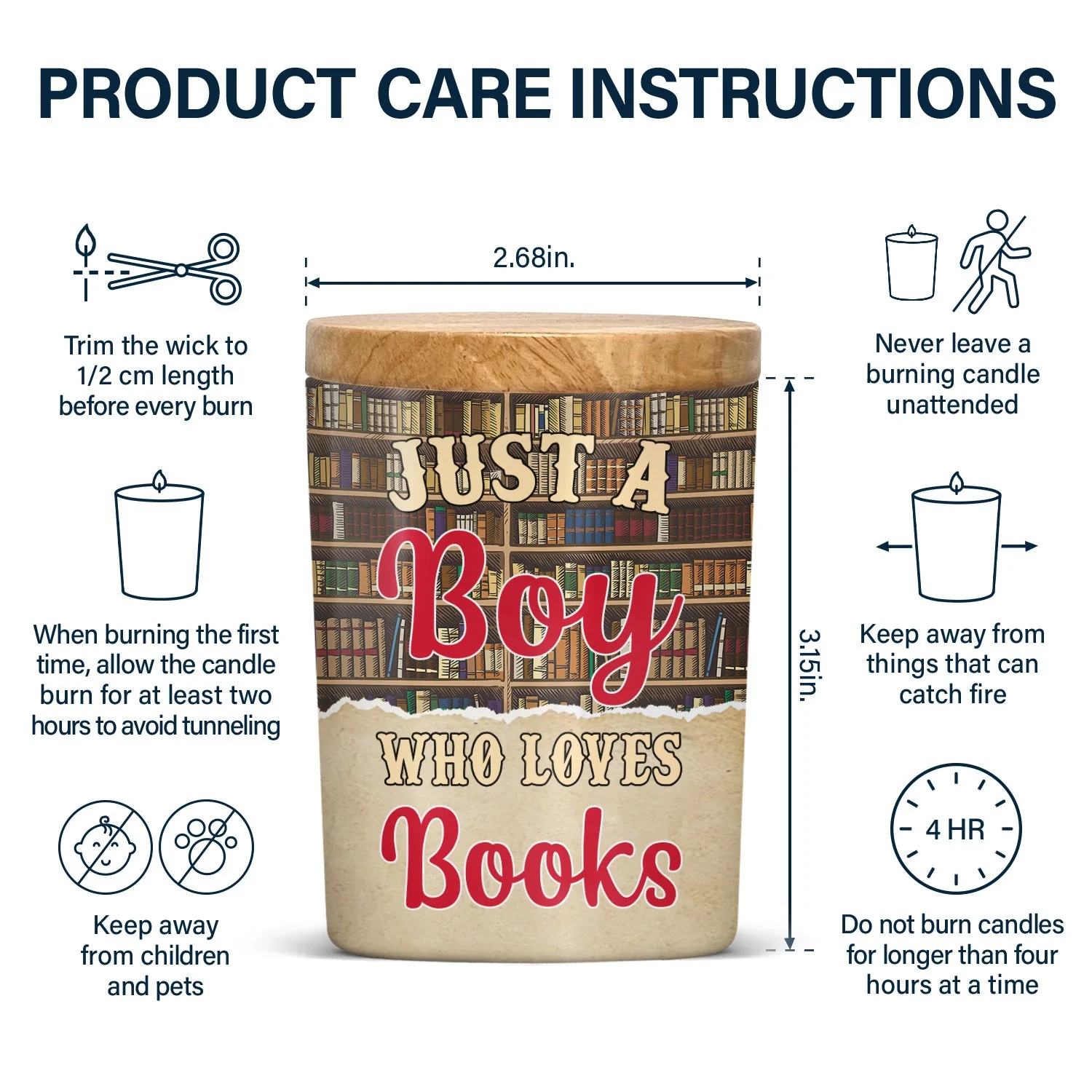 Reading Just A Girl Who Loves Books - Gift For Book Lovers - Personalized Scented Candle With Wooden Lid - Image 4
