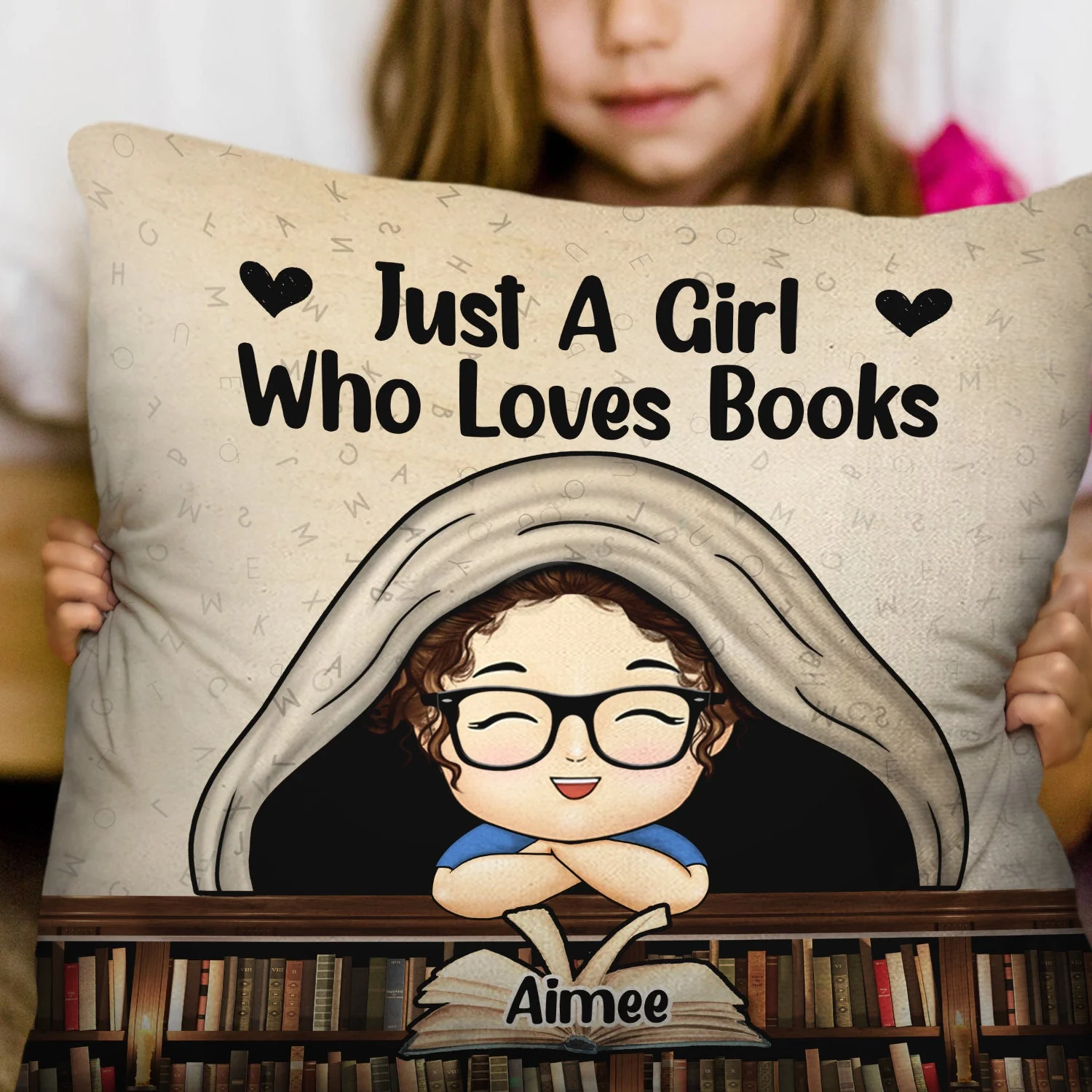 Reading Kid Just A Girl Boy Who Loves Books - Gift For Kid, Book Lovers - Personalized Pillow - Image 2