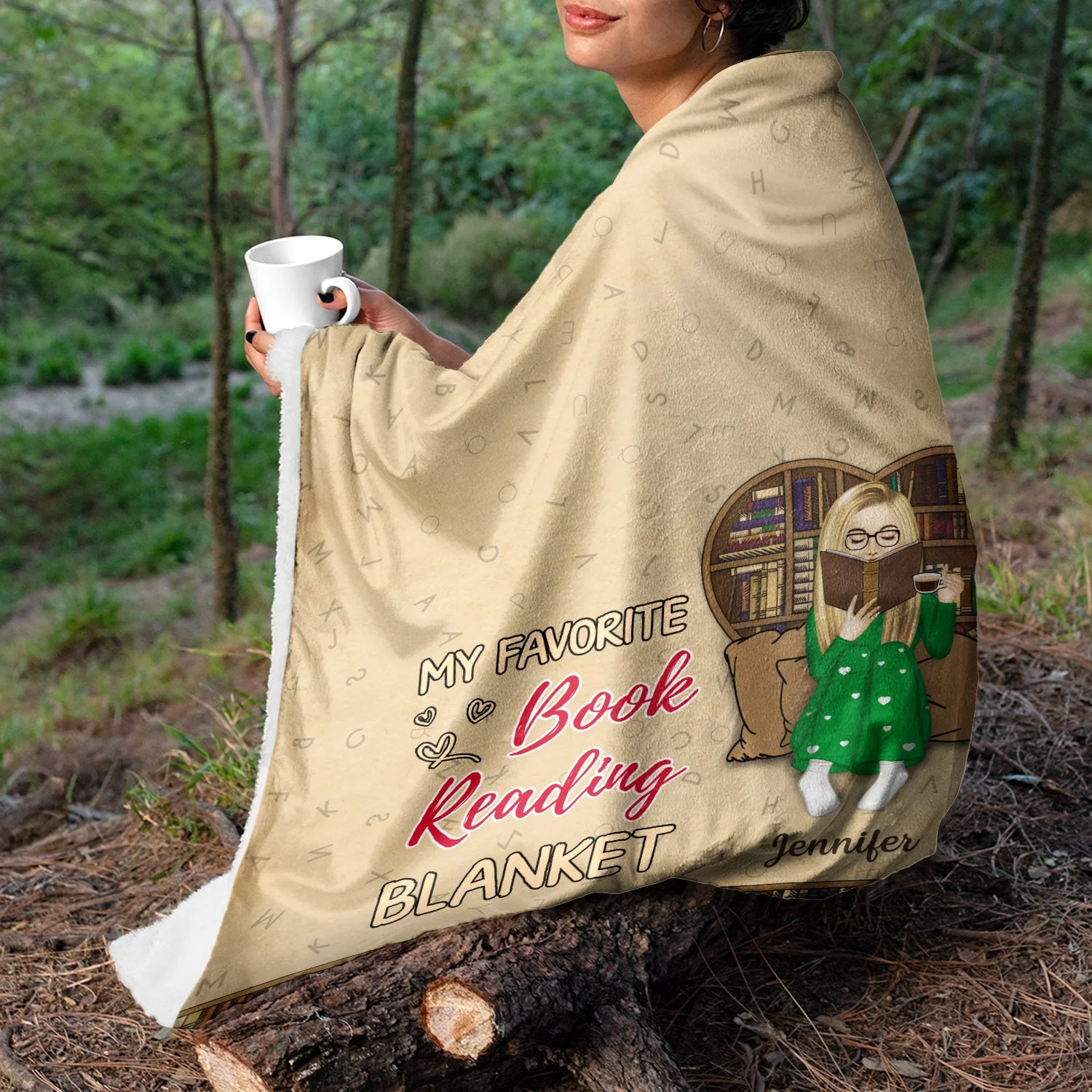 Reading My Favorite Book Reading Blanket - Gift For Book Lovers - Personalized Custom Fleece Blanket - Image 3